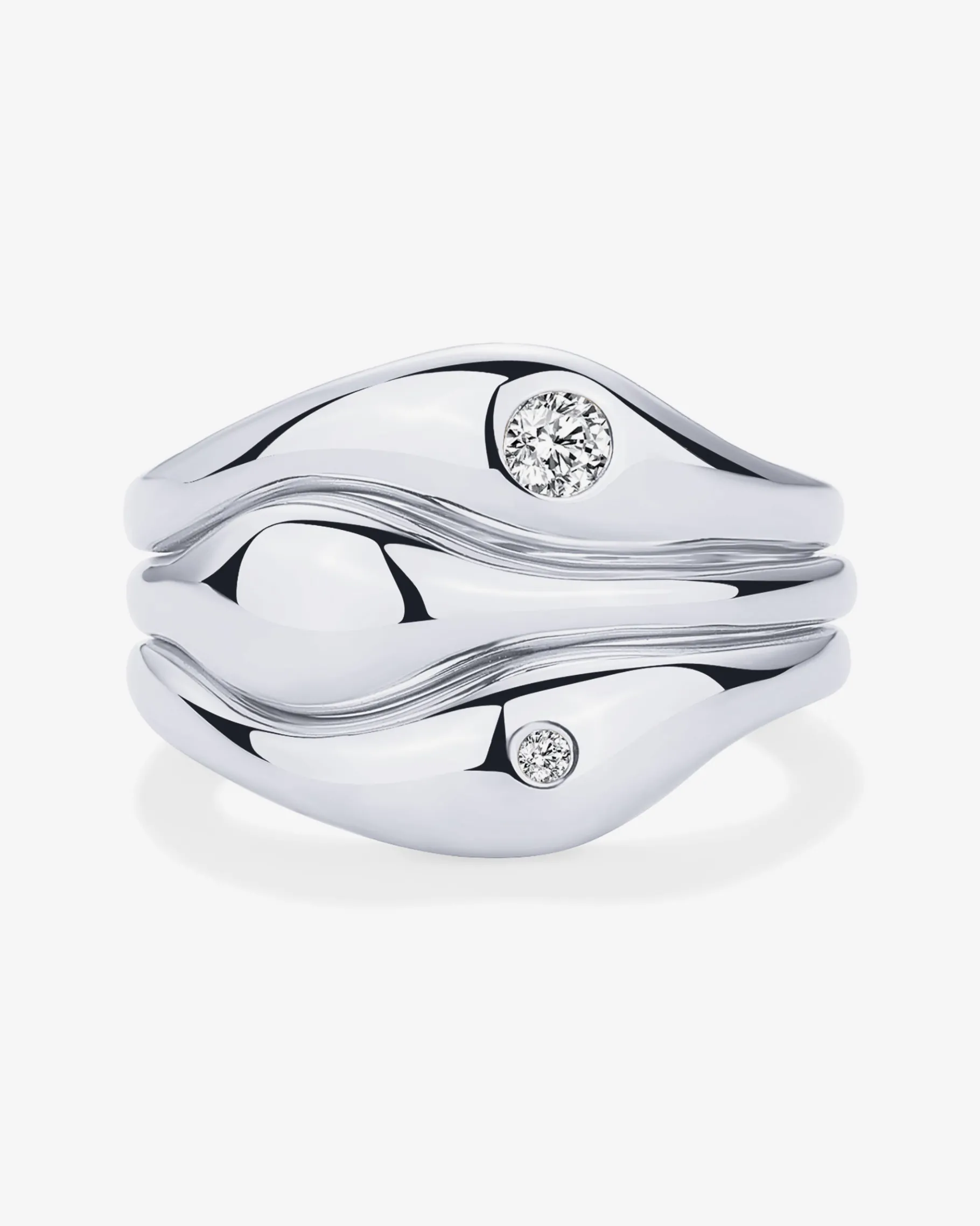 PAVOI Stackable-Wavy Triple Ring Stack Set