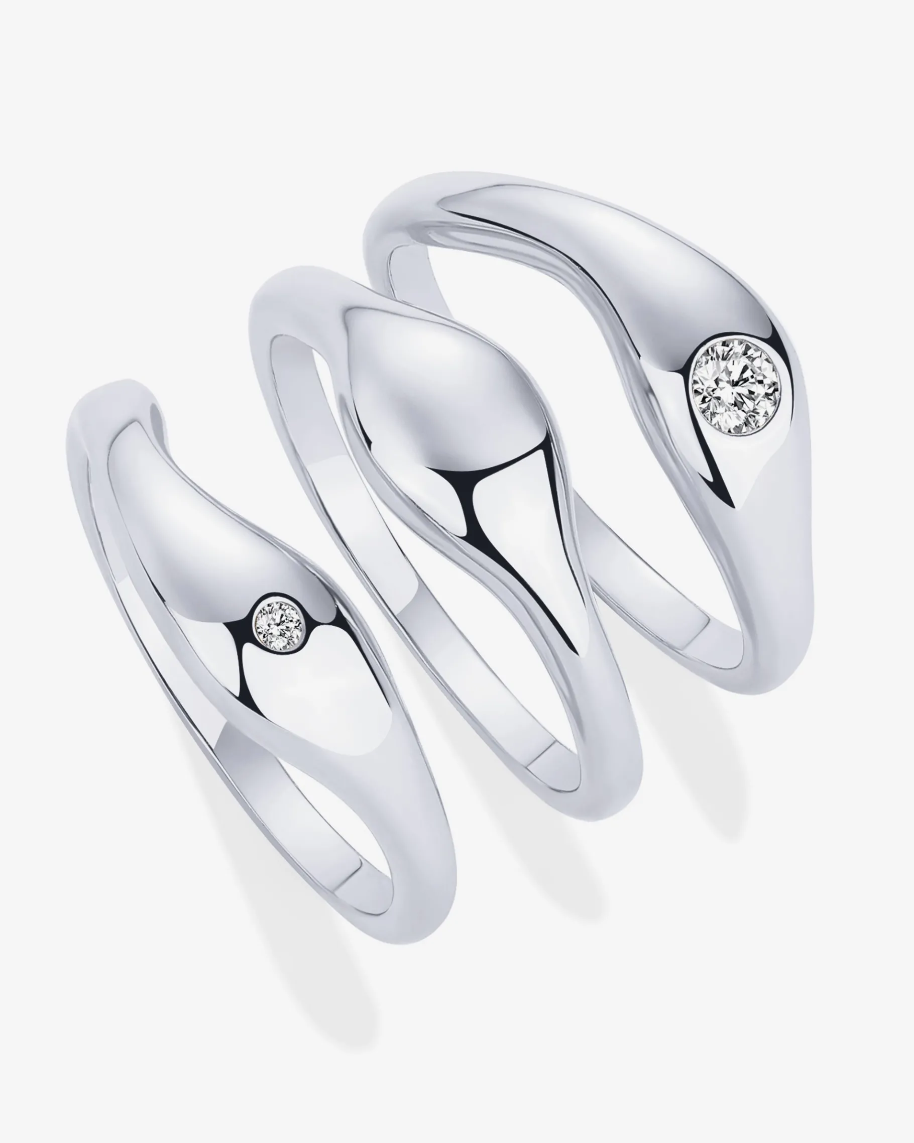 PAVOI Stackable-Wavy Triple Ring Stack Set